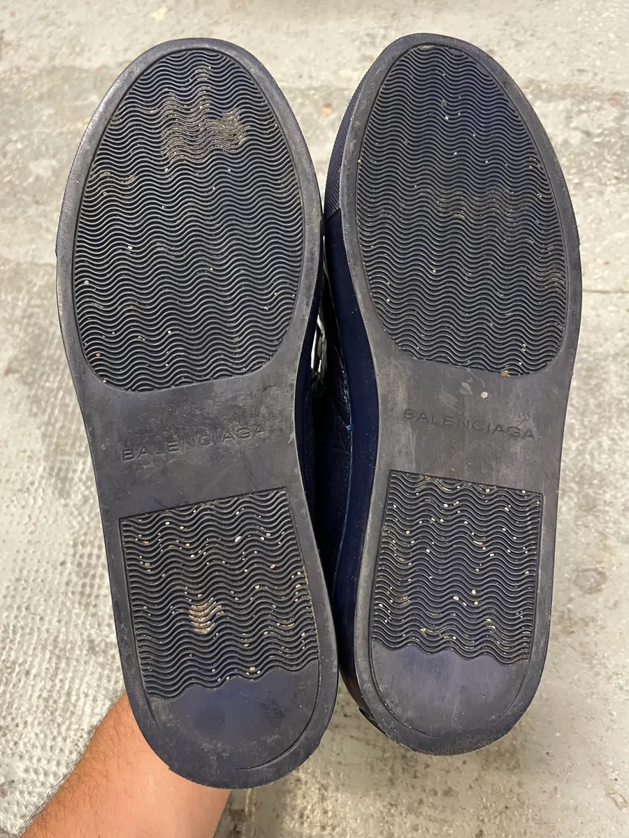 Balenciaga Arena High Navy Leather Sneakers - Image 7