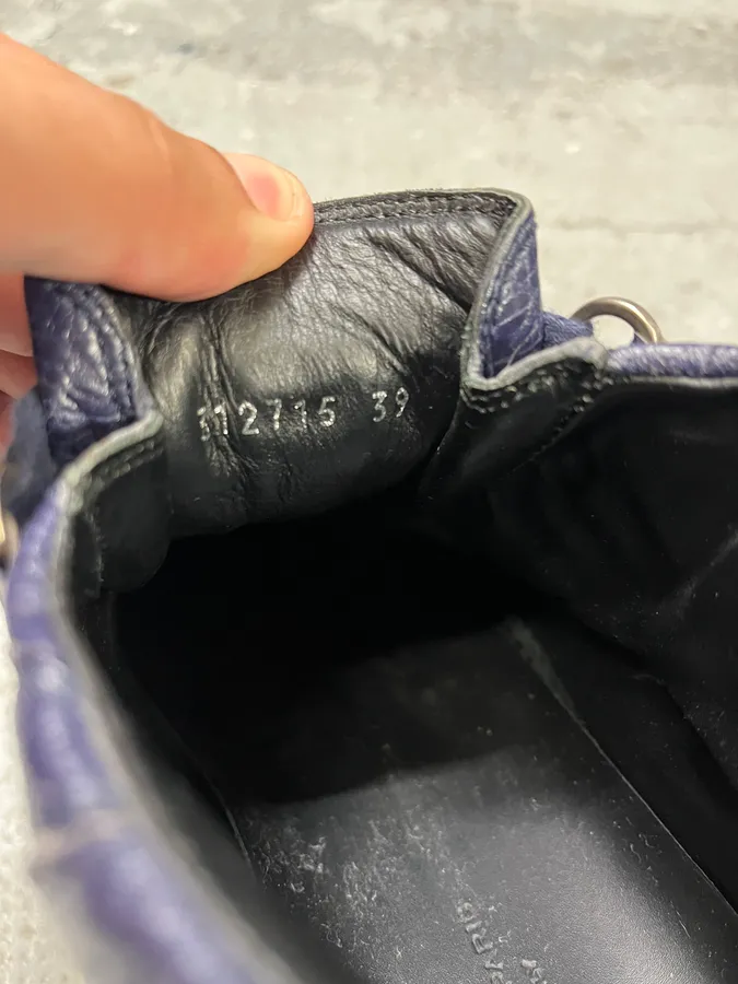 Balenciaga Arena High Navy Leather Sneakers - Image 8