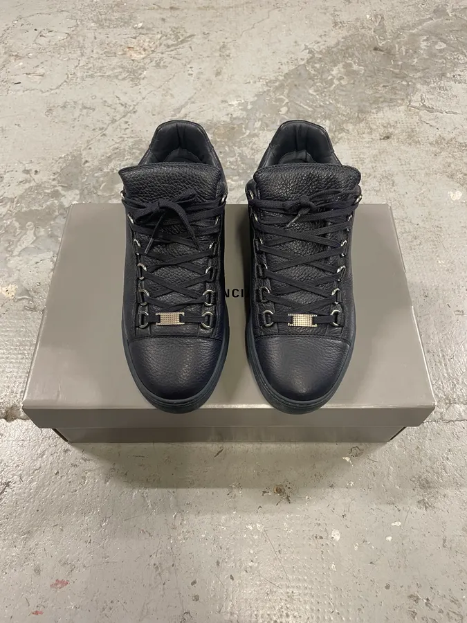 Balenciaga Arena Low Navy Leather Shoes - Image 2