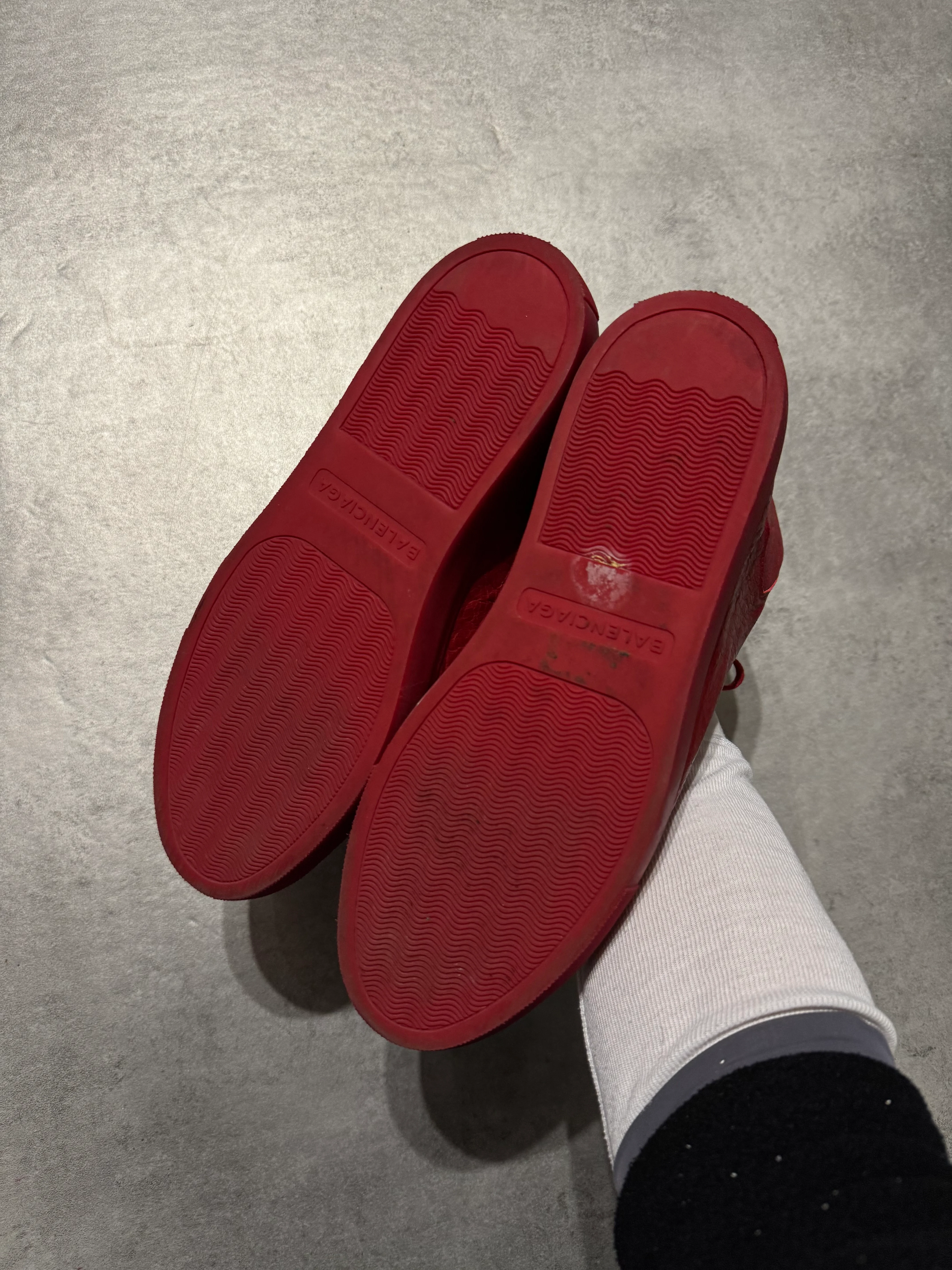 Balenciaga Arena Red High Top Leather Sneakers (41,5eu/us8) - Image 4