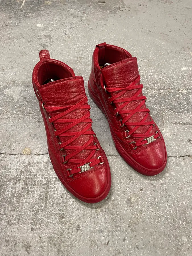 Balenciaga Arena Red Leather High Shoes - Image 4