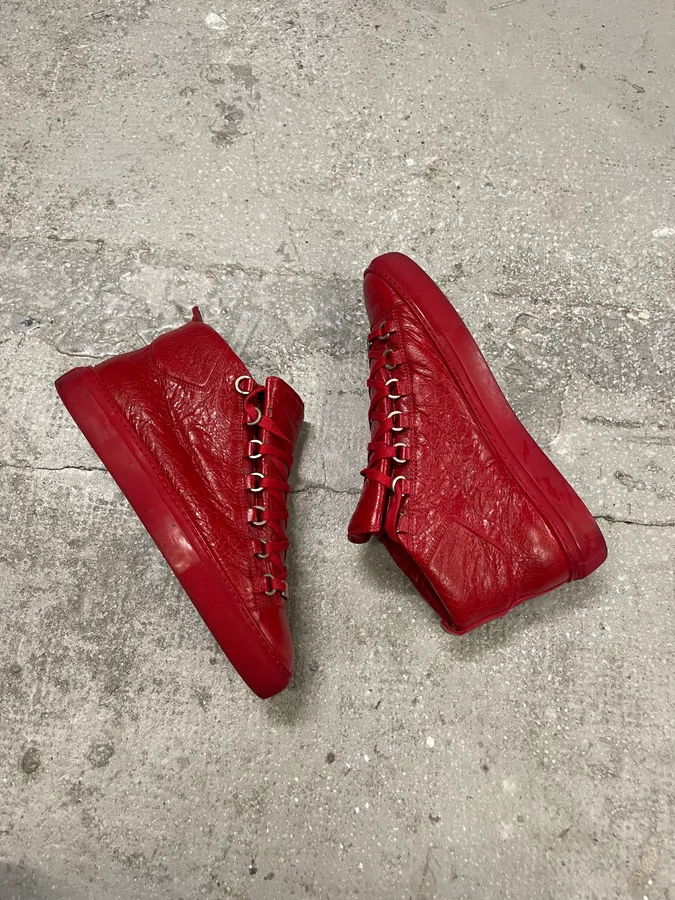 Balenciaga Arena Red Leather High Shoes - Image 6