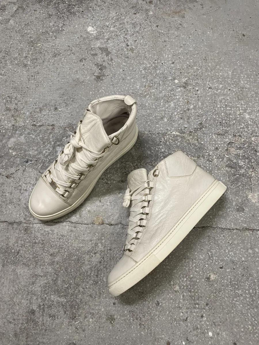 Balenciaga Arena White High Leather Shoes - Image 2