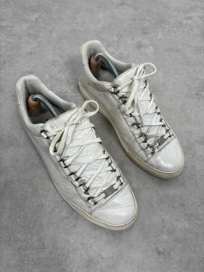 Balenciaga Arena White Leather Sneakers - Image 4