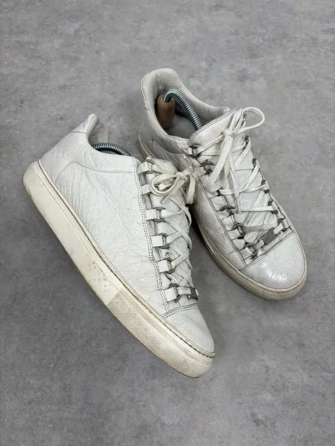 Balenciaga Arena White Leather Sneakers - Image 5
