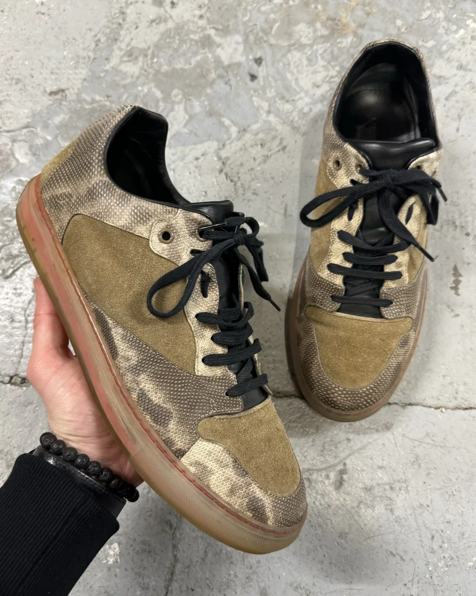 Balenciaga Beige Cracked Suede Leather Shoes