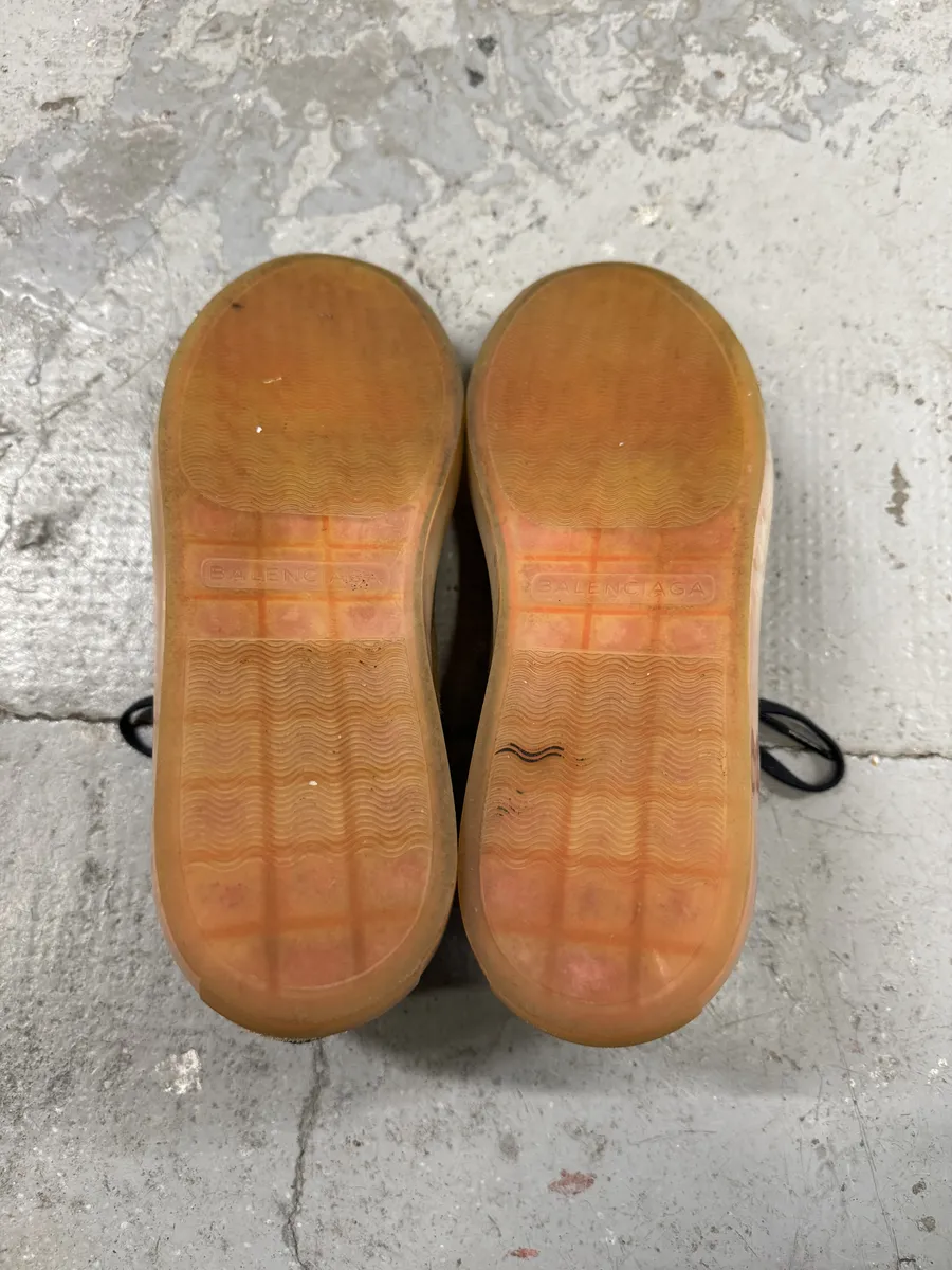 Balenciaga Beige Cracked Suede Leather Shoes - Image 10