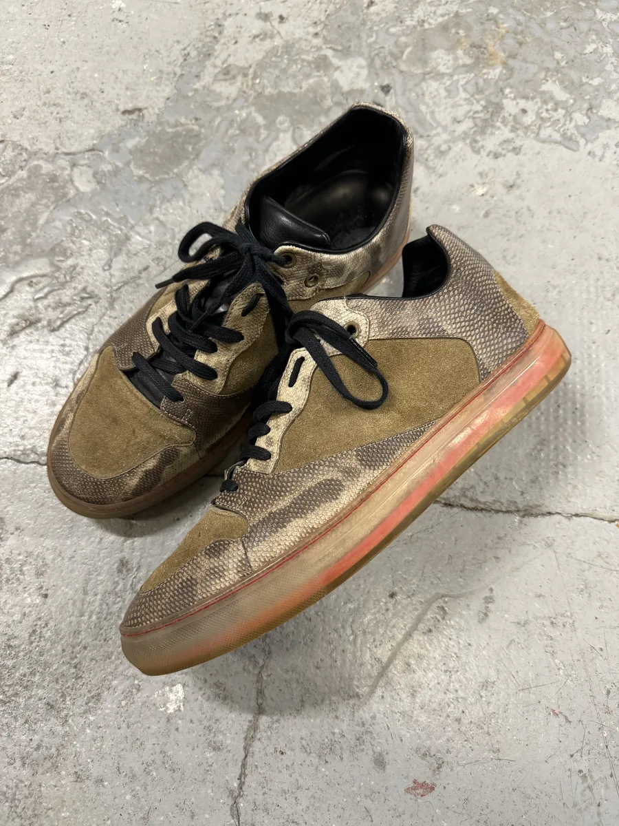 Balenciaga Beige Cracked Suede Leather Shoes - Image 2