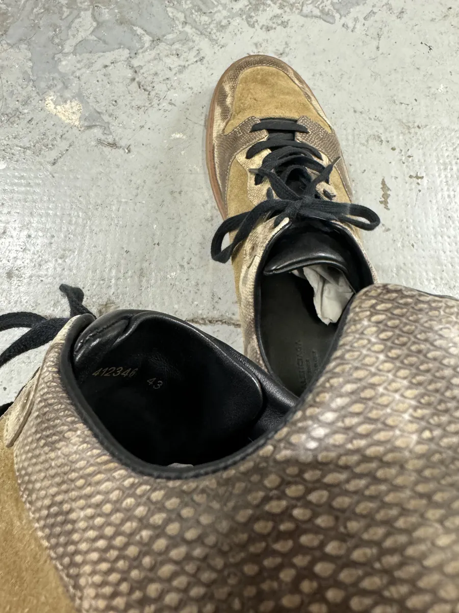Balenciaga Beige Cracked Suede Leather Shoes - Image 5