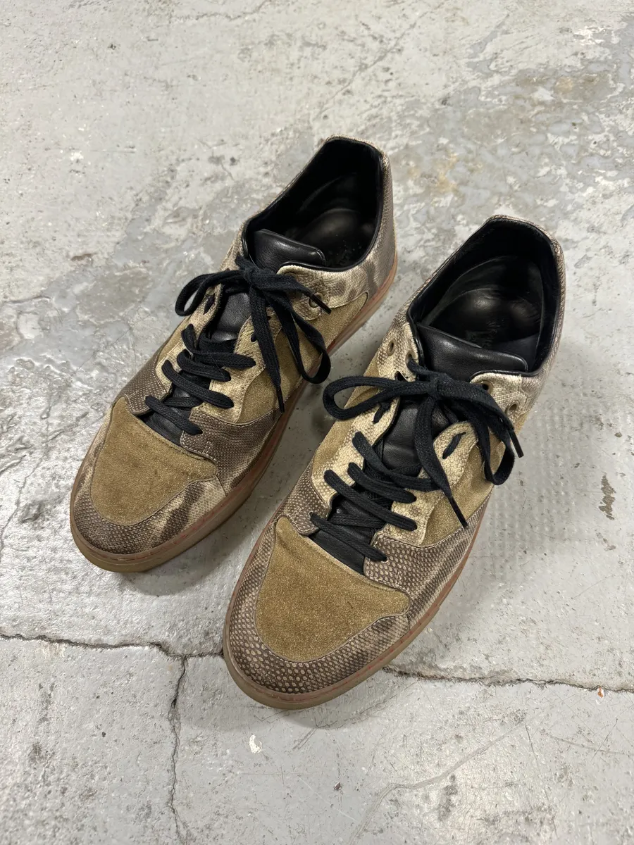 Balenciaga Beige Cracked Suede Leather Shoes - Image 6