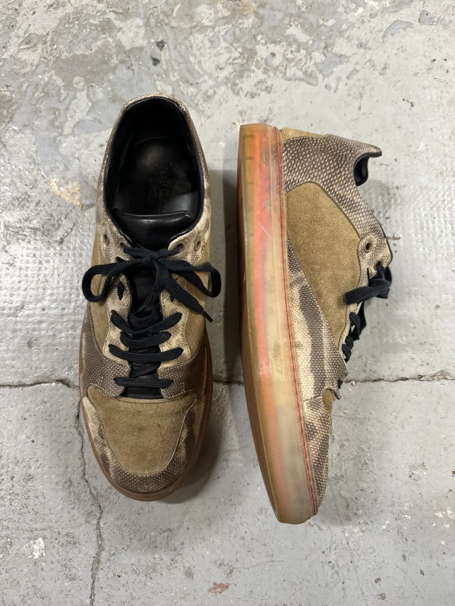 Balenciaga Beige Cracked Suede Leather Shoes - Image 7