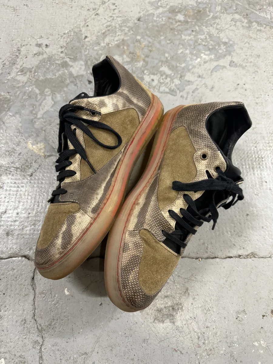 Balenciaga Beige Cracked Suede Leather Shoes - Image 8