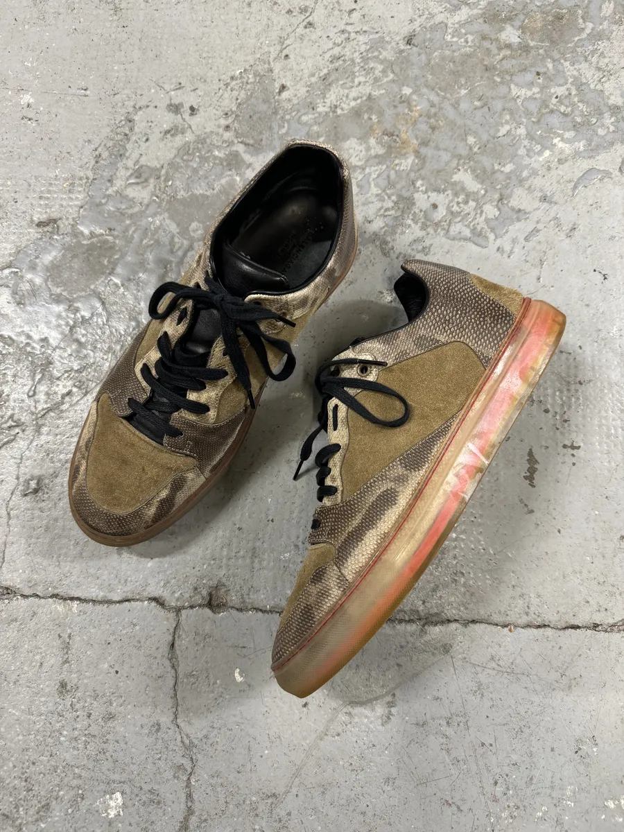 Balenciaga Beige Cracked Suede Leather Shoes - Image 9
