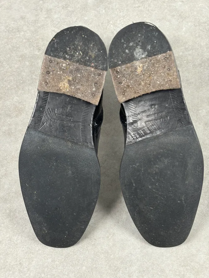Balenciaga Black Lizard Textured Chelsea Boots - Image 15