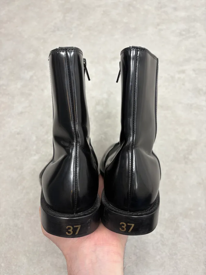 Balenciaga Black Squared Leather Boots - Image 7