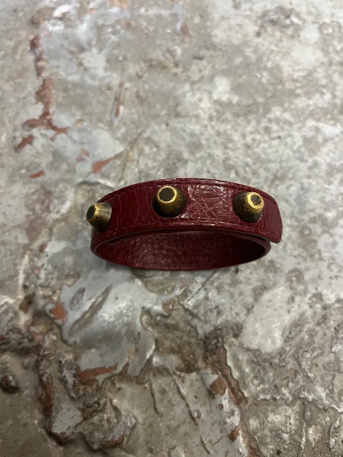 Balenciaga Bordeaux Pression Embellished Bracelet