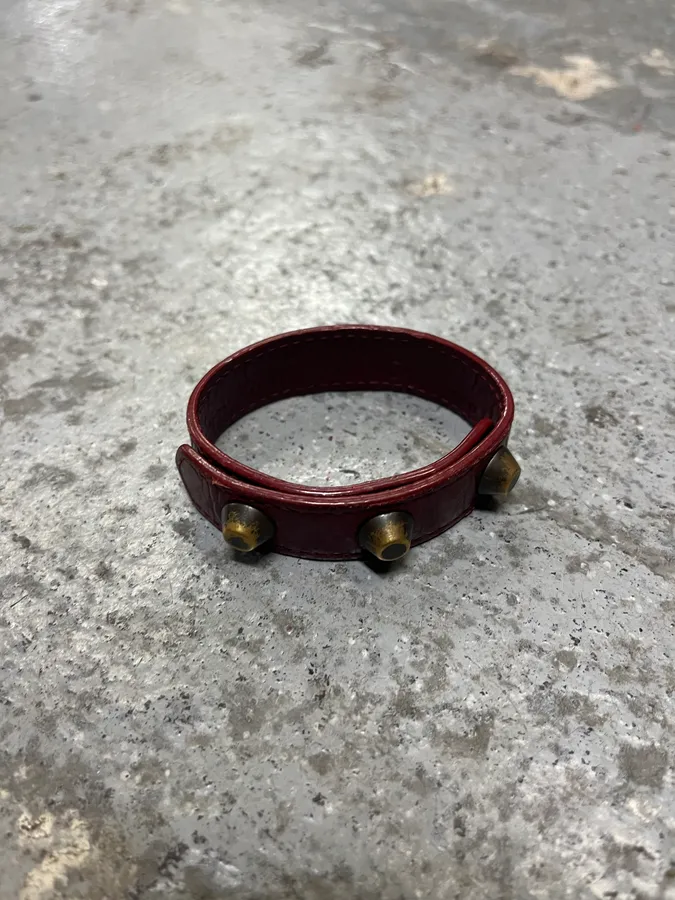 Balenciaga Bordeaux Pression Embellished Bracelet - Image 3