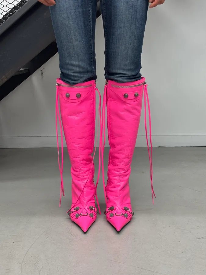 Balenciaga Cagole pink 90mm Boots Pink 40 - Image 2