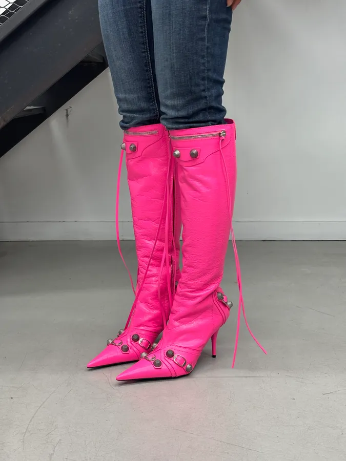 Balenciaga Cagole pink 90mm Boots Pink 40 - Image 3