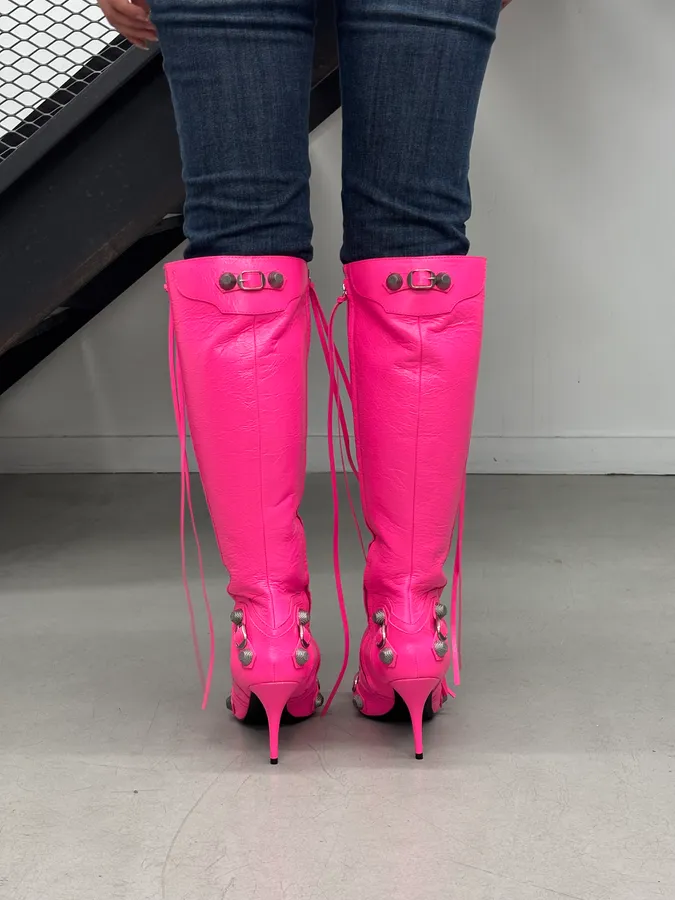 Balenciaga Cagole pink 90mm Boots Pink 40 - Image 4