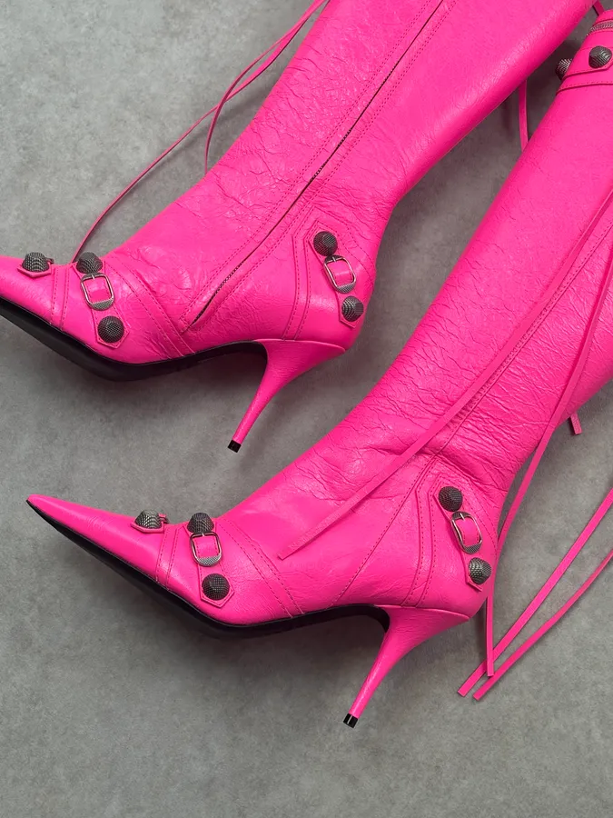 Balenciaga Cagole pink 90mm Boots Pink 40 - Image 9