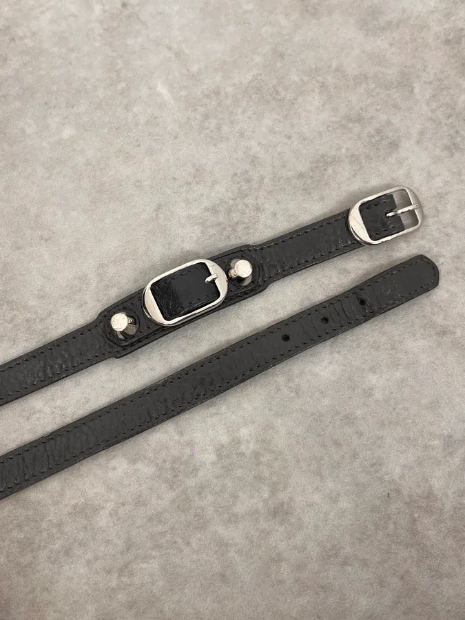 Balenciaga City Black Studded Leather Bracelet - Image 2