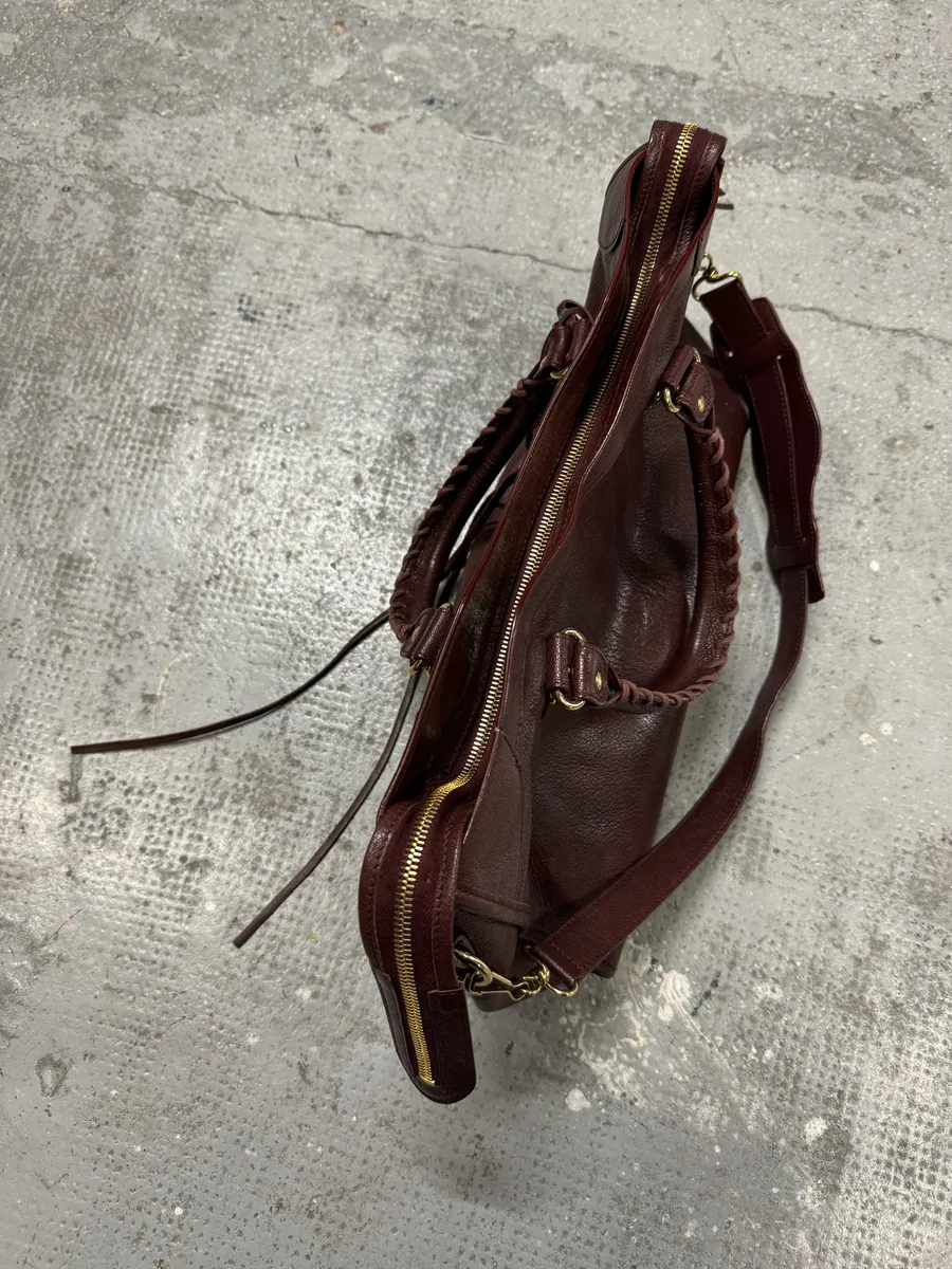 Balenciaga City Bordeaux Gold Leather Handle Bag - Image 13