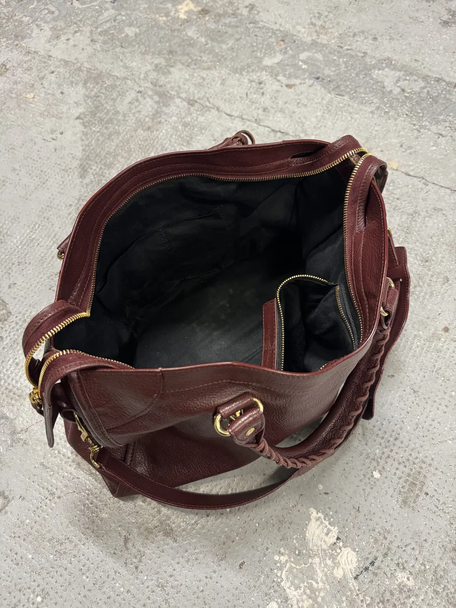 Balenciaga City Bordeaux Gold Leather Handle Bag - Image 5