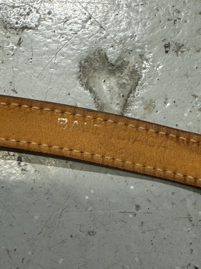 Balenciaga City Grey Olive Leather Studded Bracelet - Image 6