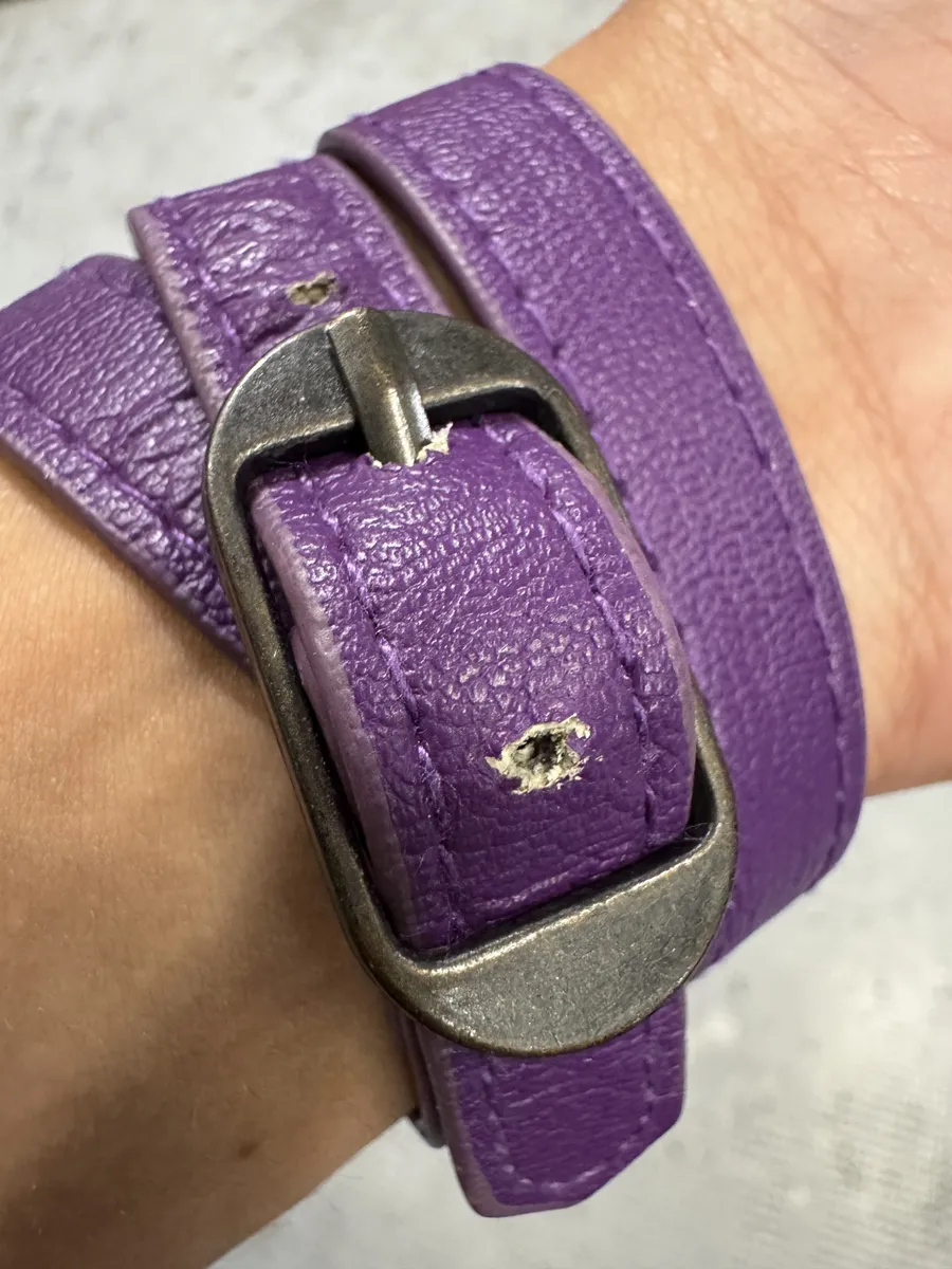Balenciaga City Purple Studded Bracelet - Image 3