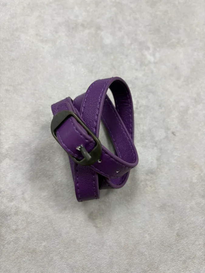 Balenciaga City Purple Studded Leather Bracelet - Image 3