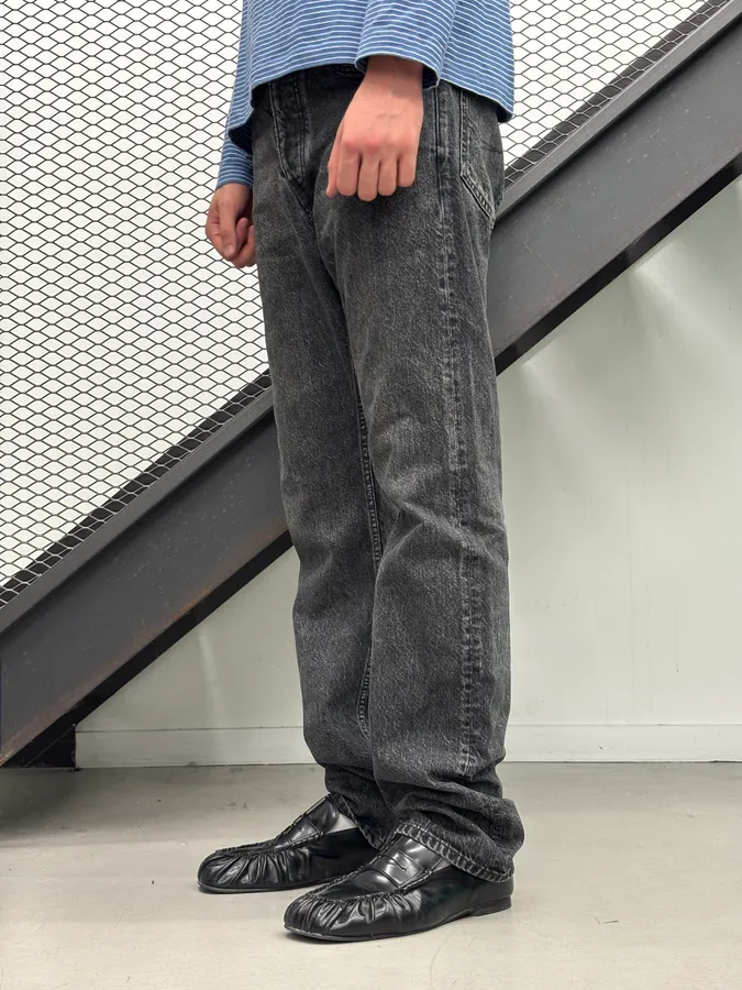Balenciaga Grey Denim Straight Leg Jeans - Image 3