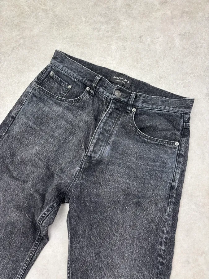 Balenciaga Grey Denim Straight Leg Jeans - Image 5