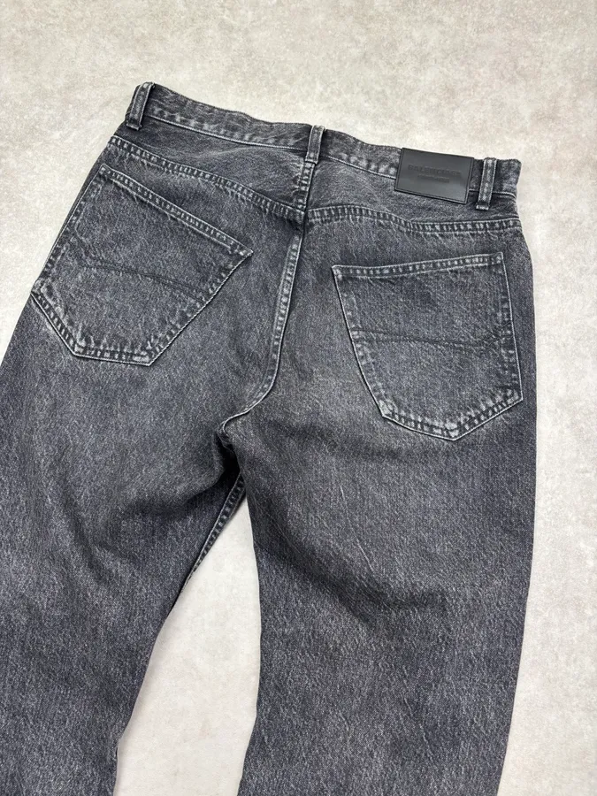 Balenciaga Grey Denim Straight Leg Jeans - Image 7