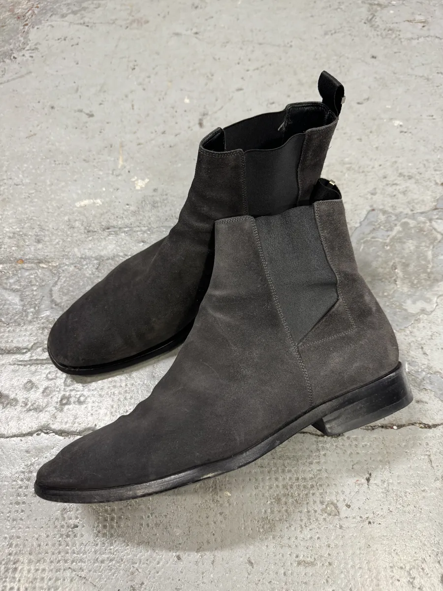 Balenciaga Grey Suede Leather Boots - Image 3