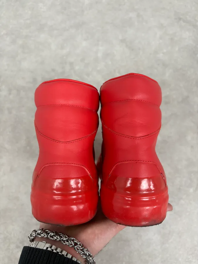 Balenciaga High Red Leather Sneakers - Image 4