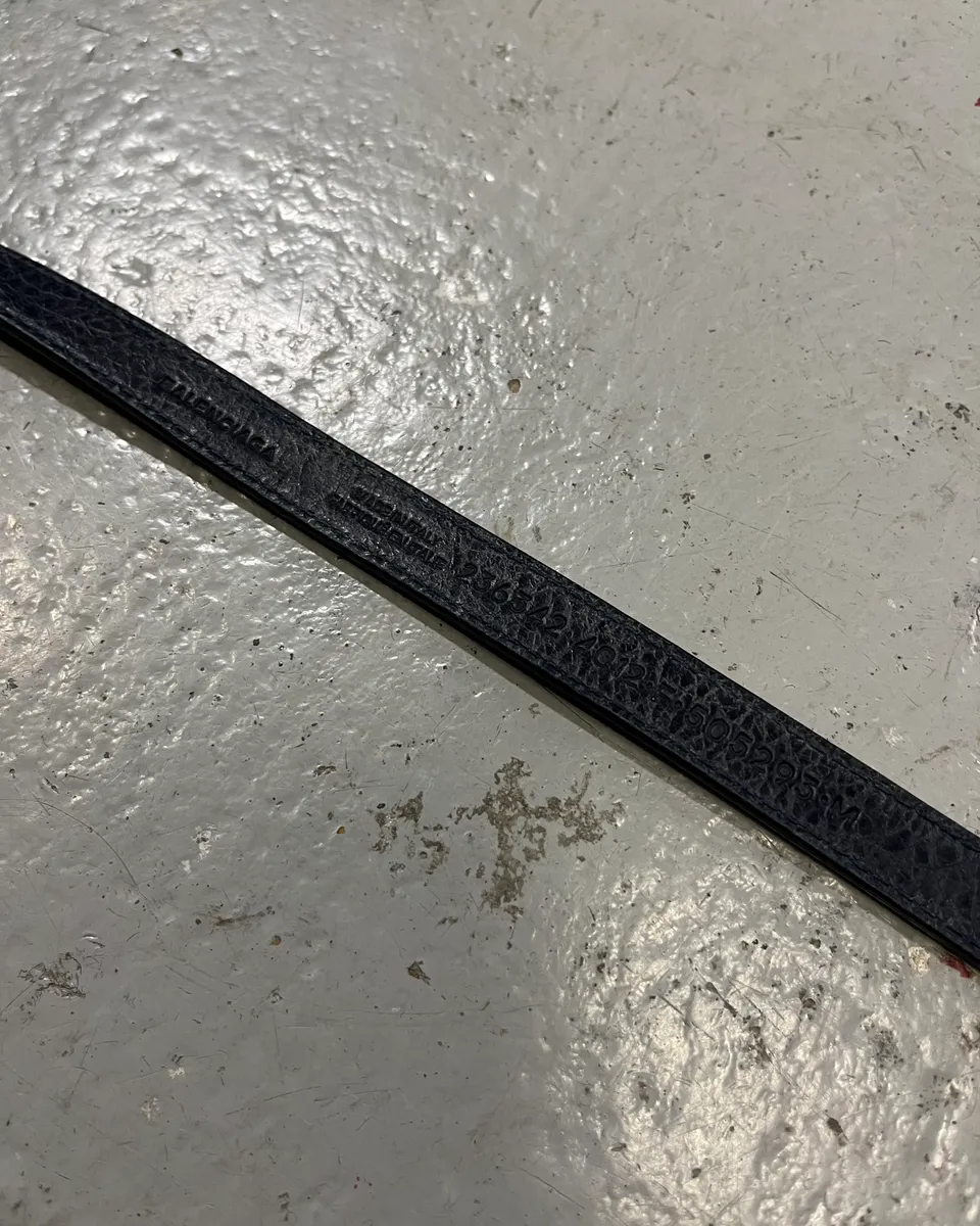 Balenciaga Navy Leather Double-Wrap Buckle Bracelet - Image 7