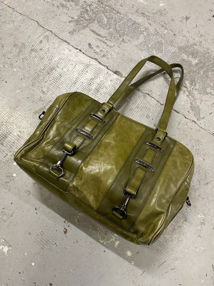 Balenciaga Olive Green Premium Leather Handle Bag - Image 2