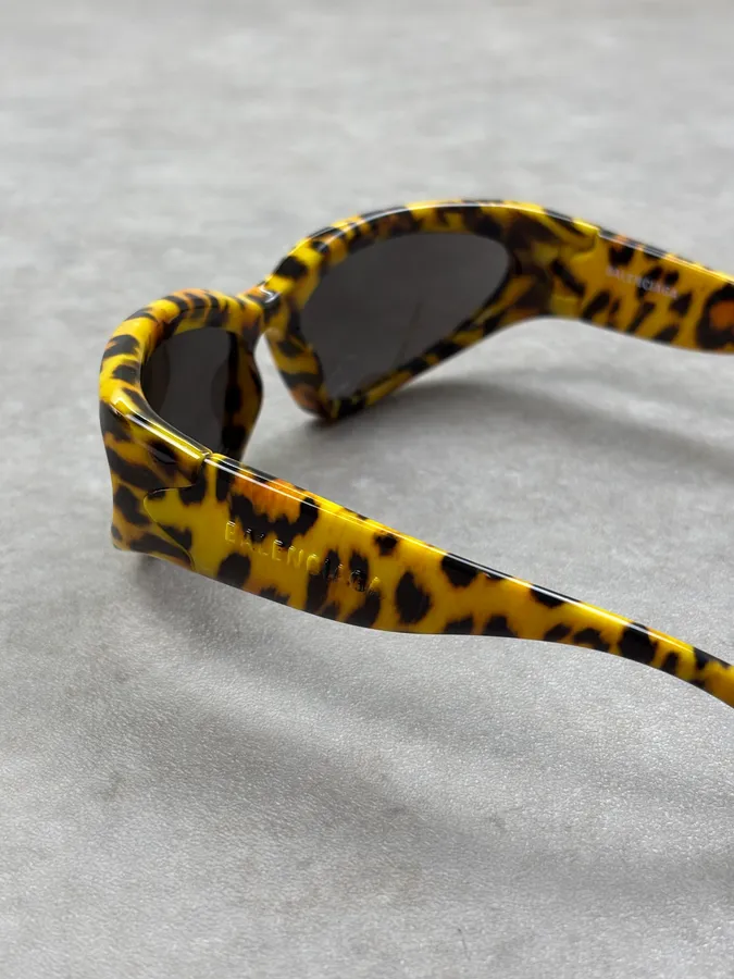 Balenciaga Oval 0157S Leopard Sunglasses - Image 10