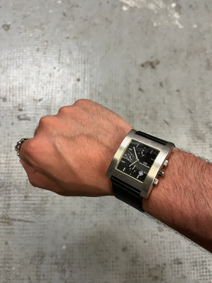 Balenciaga Paris Black Leather Minimalist Watch - Image 2