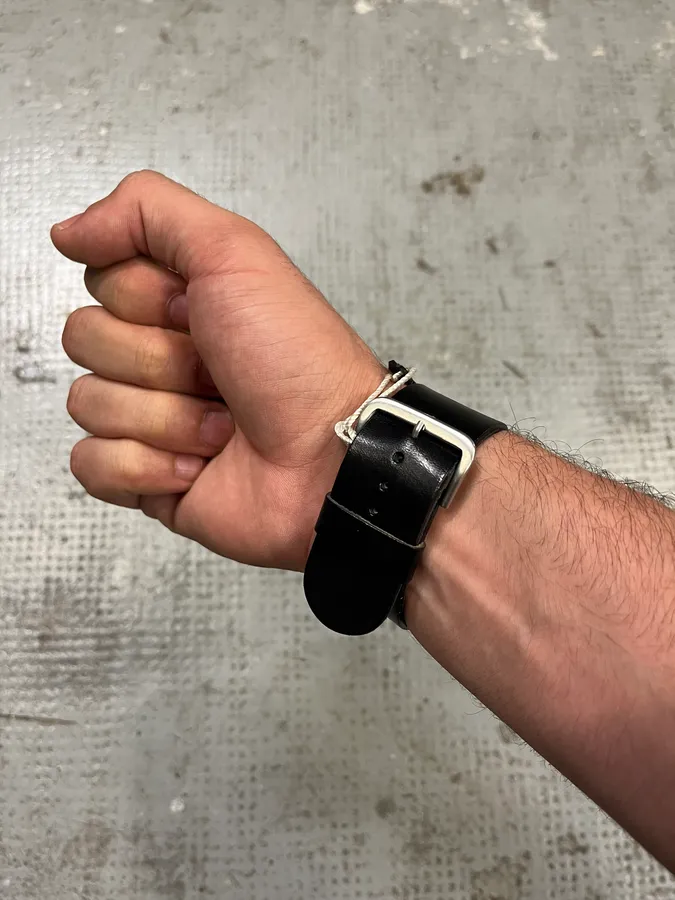Balenciaga Paris Black Leather Minimalist Watch - Image 4