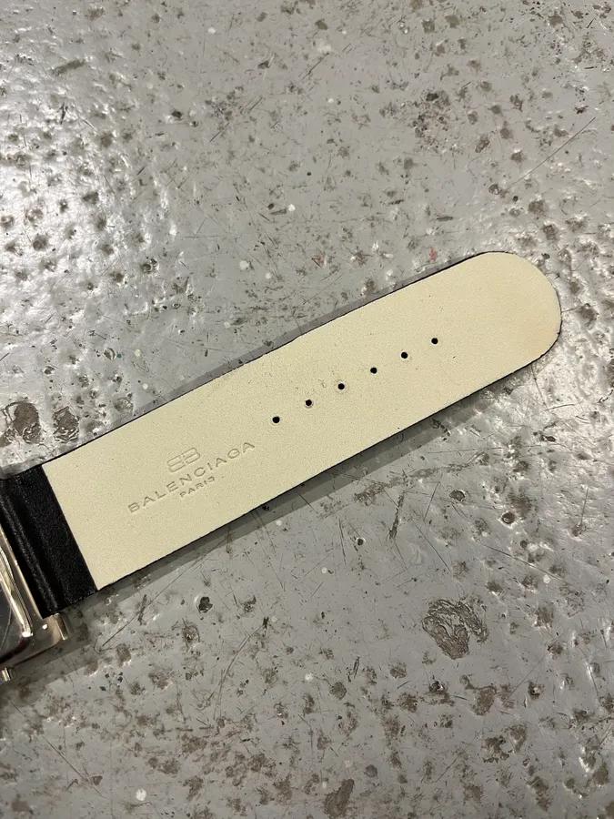 Balenciaga Paris Black Leather Minimalist Watch - Image 11