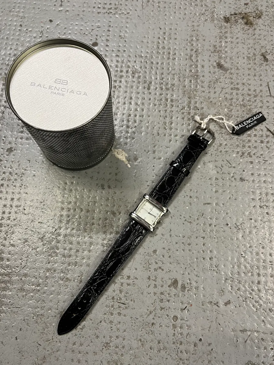 Balenciaga Paris Black Leather Premium Watch