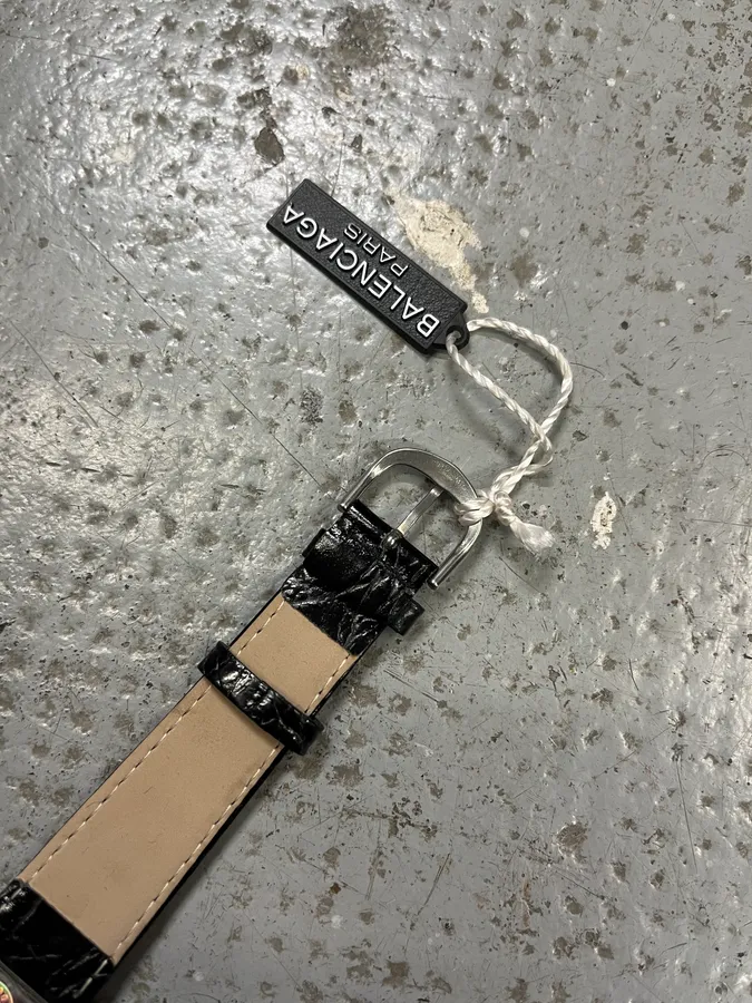 Balenciaga Paris Black Leather Premium Watch - Image 13
