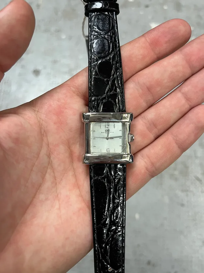 Balenciaga Paris Black Leather Premium Watch - Image 8