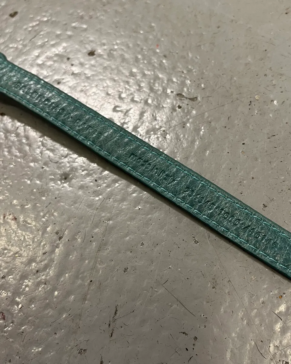 Balenciaga Turquoise Leather Gold Studded Bracelet - Image 7