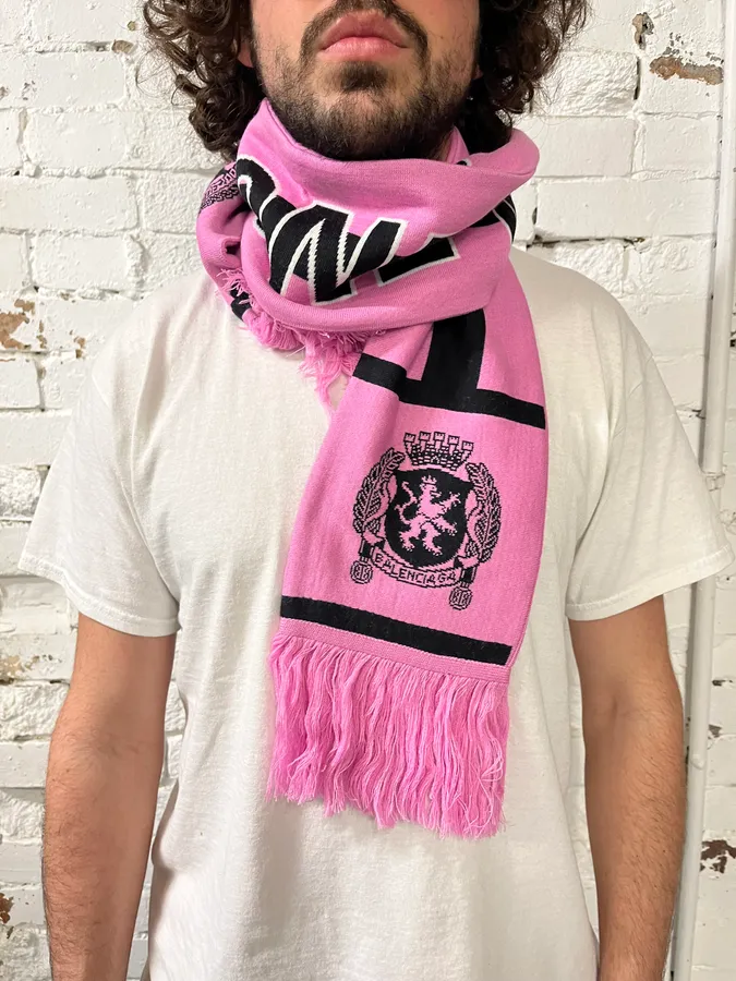 Balenciaga Wool Soccer Pink Scarf - Image 2