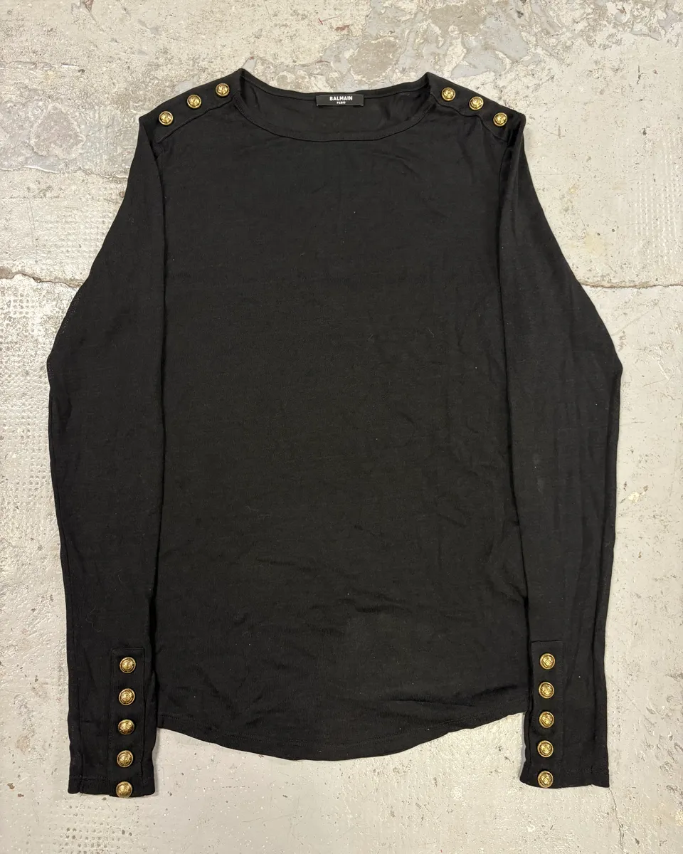 Balmain Black Buttoned Longsleeves
