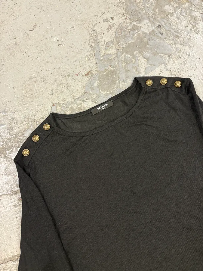 Balmain Black Buttoned Longsleeves - Image 4