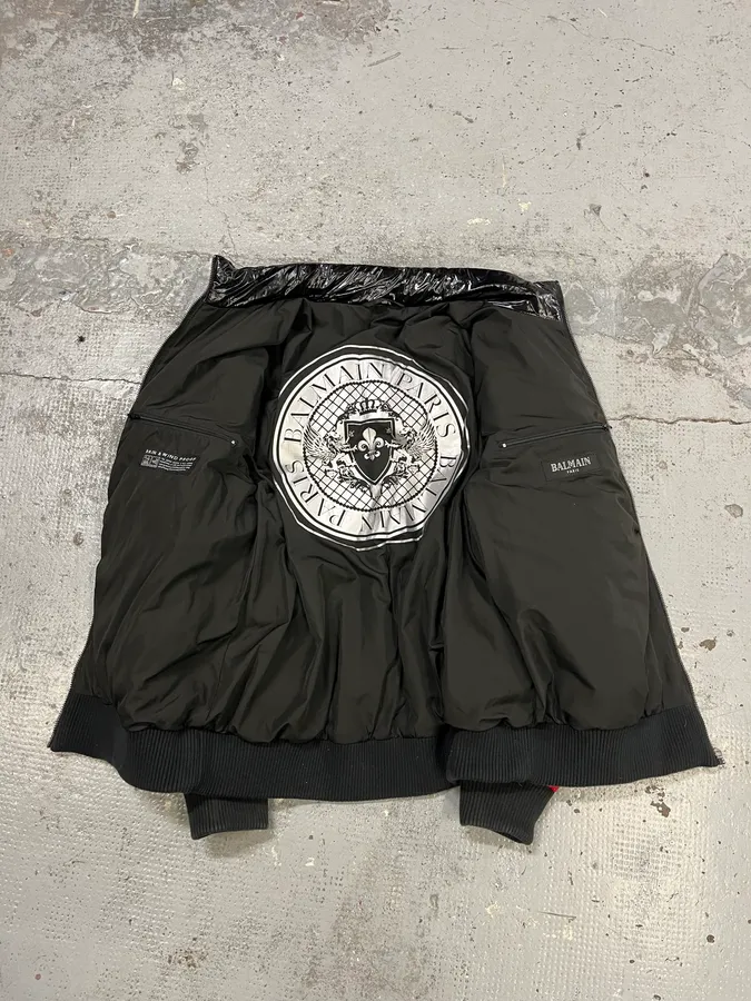 Balmain Black Red & White Mulicolor Puffer Jacket - Image 10